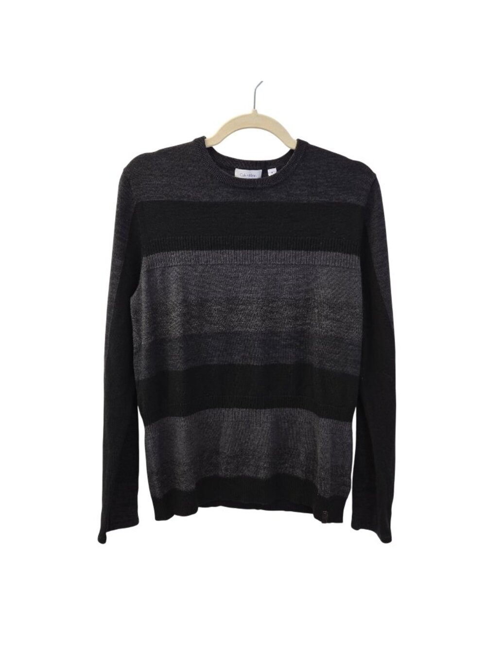 Calvin Klein Wool Blend Striped Crewneck Sweater Size Medium